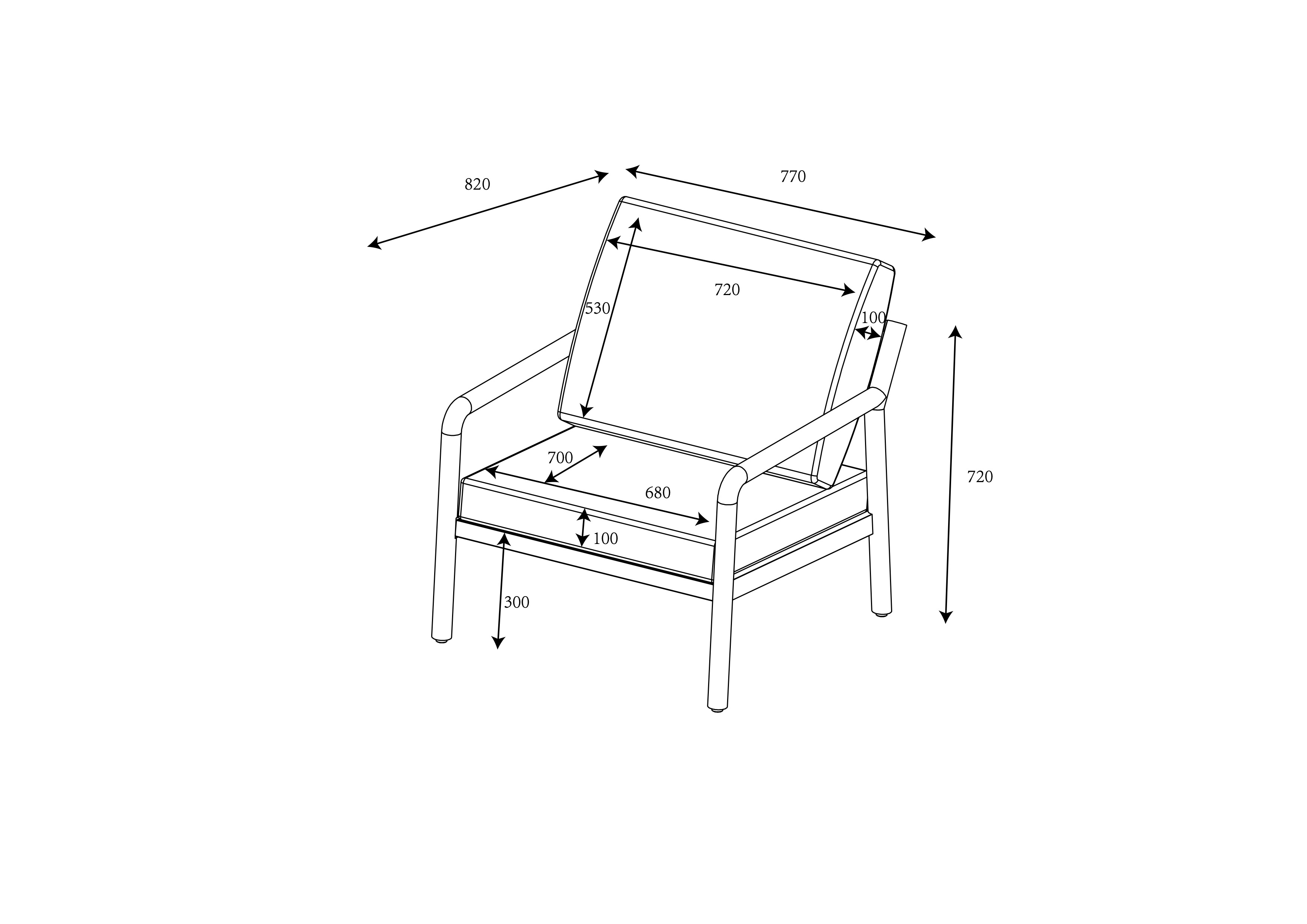 Sahara 3 Seat Lounge Set dimensions